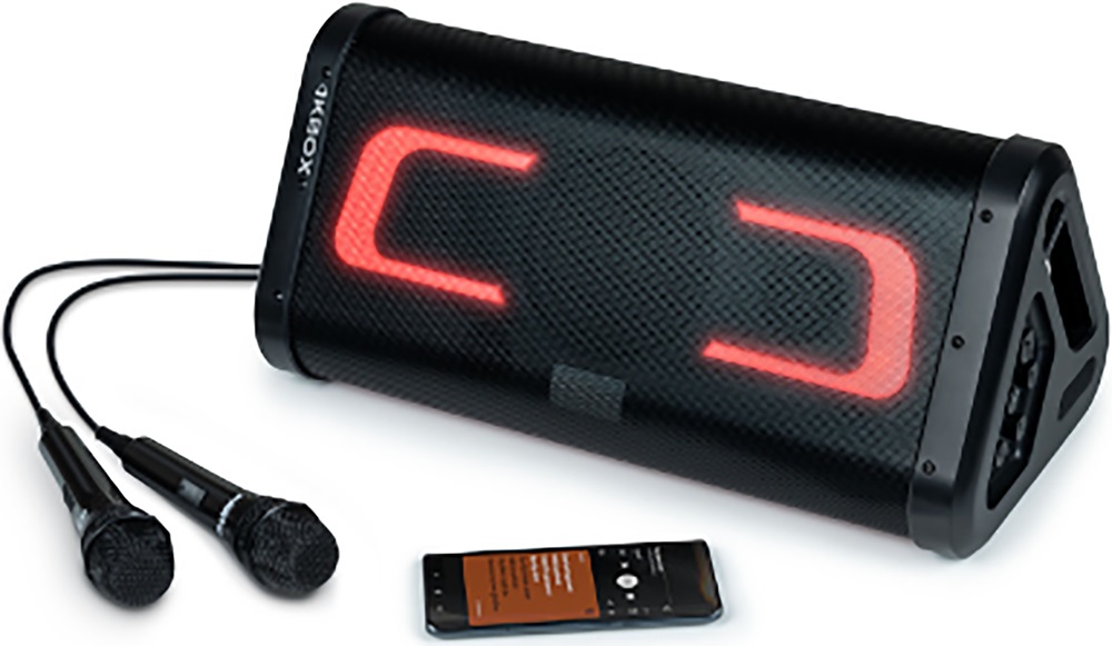 BigBen PARTY Kbox IP AU387056 - Altoparlante Bluetooth 20W con Effetti Luminosi e 2 Microfoni