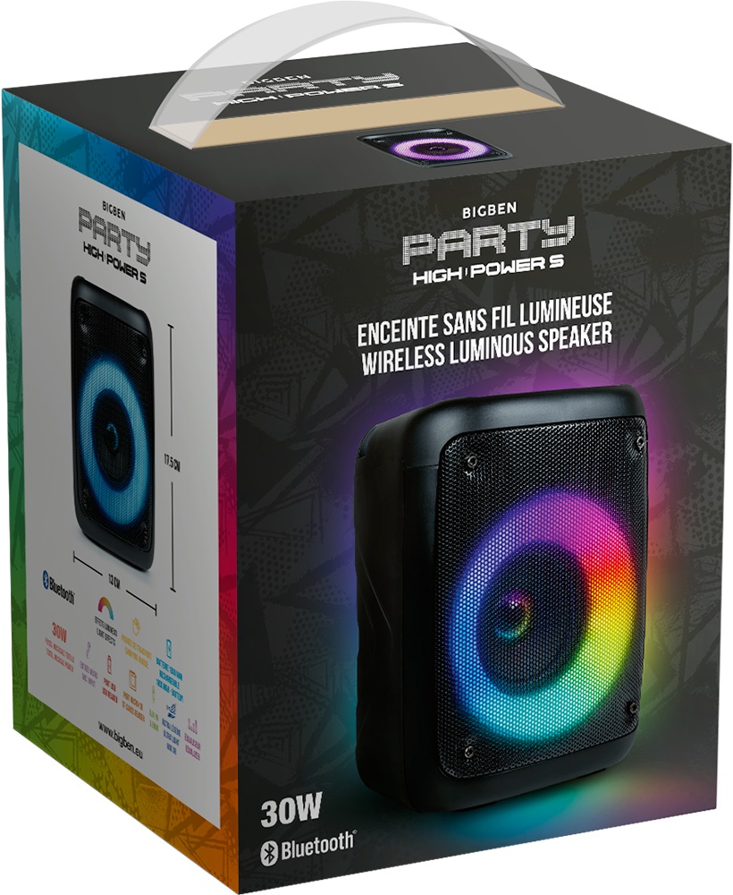 Big Ben Interactive Party Box S - Altoparlante Bluetooth Portatile Multicolore con Potenza 30W e Effetti di Luce LED
