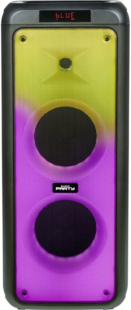 Big Ben PARTYBTHPXL - Altoparlante portatile Bluetooth 600 W con LED Lights, USB, MicroSD, 2 ingressi per Microfono, AUX-IN, telecomando e 2 Microfoni inclusi - Nero