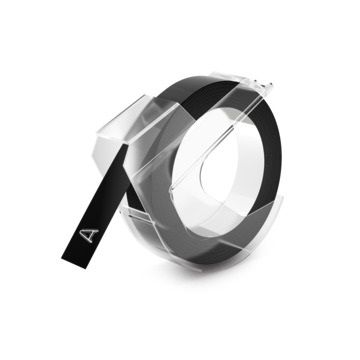 Dymo Nastro S0898130 Bianco su Nero 9 mm x 3 m - Nastro a Rilievo 3D Resistente