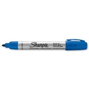Sharpie Marcatore Permanente Blu 12 pz - Punta Tonda 1,4 mm, Fusto in Alluminio, Utilizzabile su Diverse Superfici