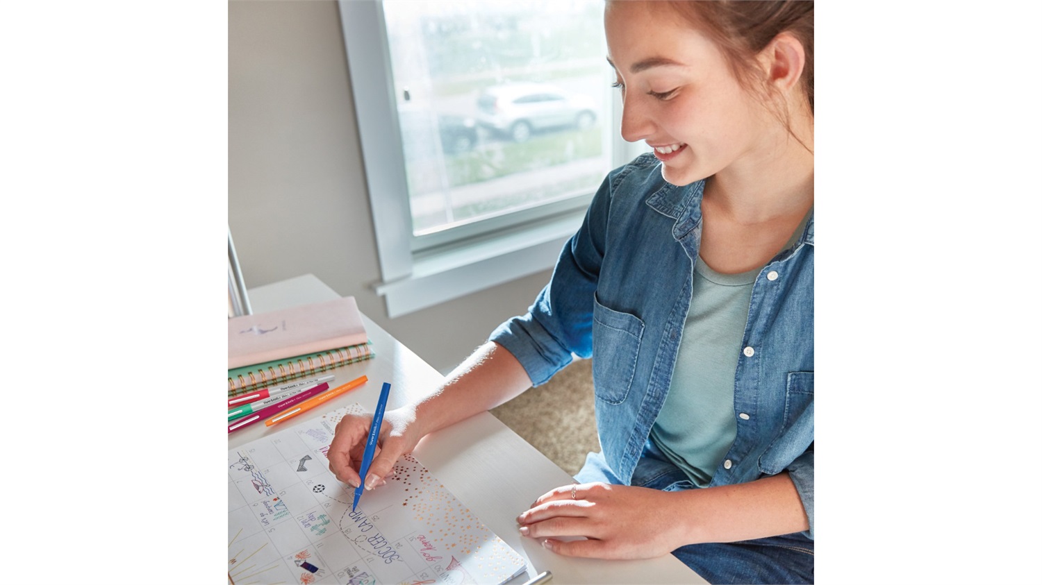 Paper Mate Flair Penna con Punta in Fibra Media, Colori Assortiti, Confezione da 16 Pezzi