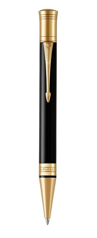 Parker Duofold Classic Black - Penna a sfera con finiture in oro 23 kt, punta media e inchiostro nero