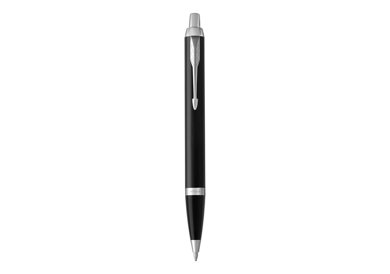 Parker IM Penna a sfera nera, punta media, inchiostro blu, design ergonomico, confezione regalo
