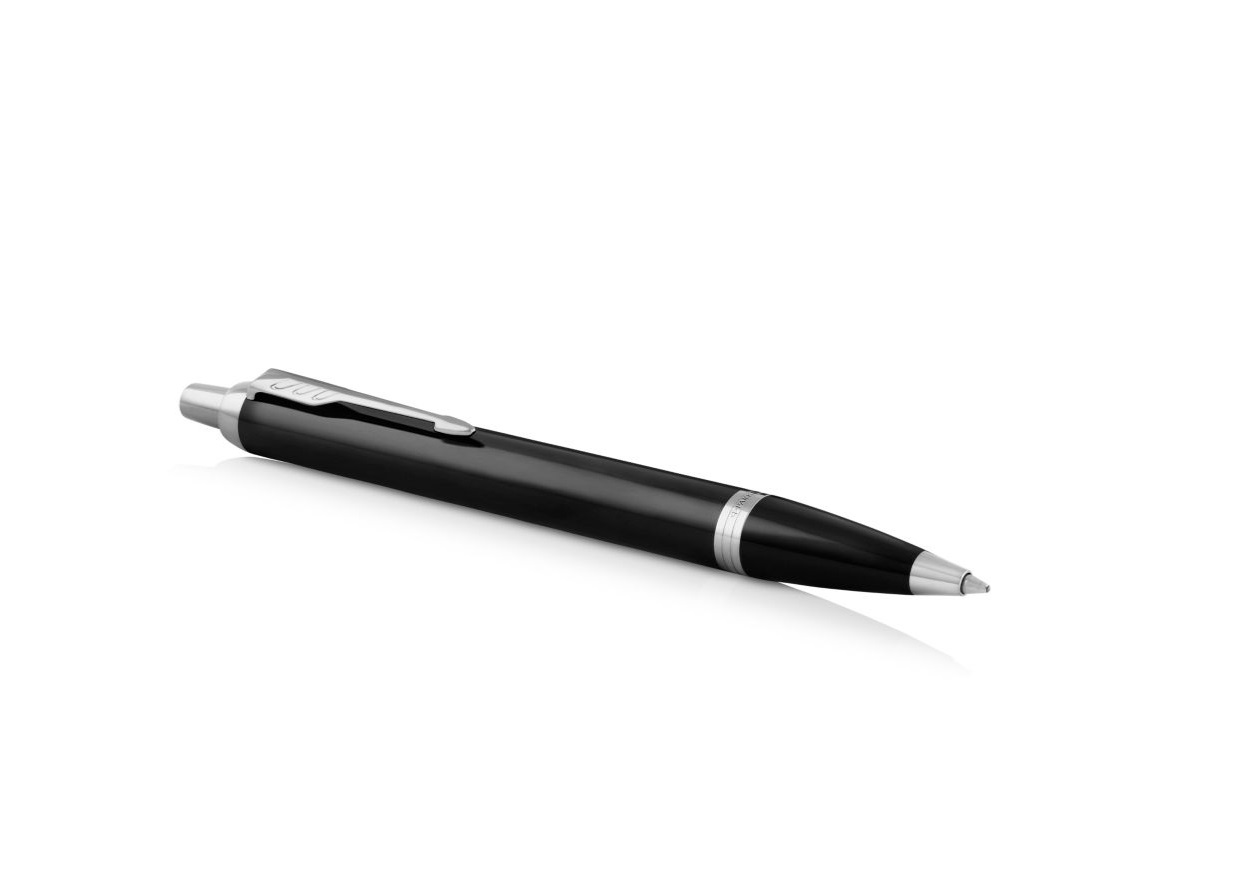 Parker IM Penna a sfera nera, punta media, inchiostro blu, design ergonomico, confezione regalo