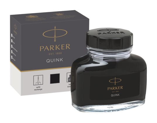 Parker Flacone Inchiostro Liquido Quink Nero 57 ml - Ricarica per Penne Stilografiche