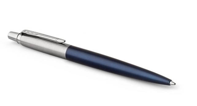 Parker Jotter Core Penna a Sfera Royal Blue - Fusto in Acciaio Inossidabile, Tratto M, Inchiostro Blu, Confezione Regalo