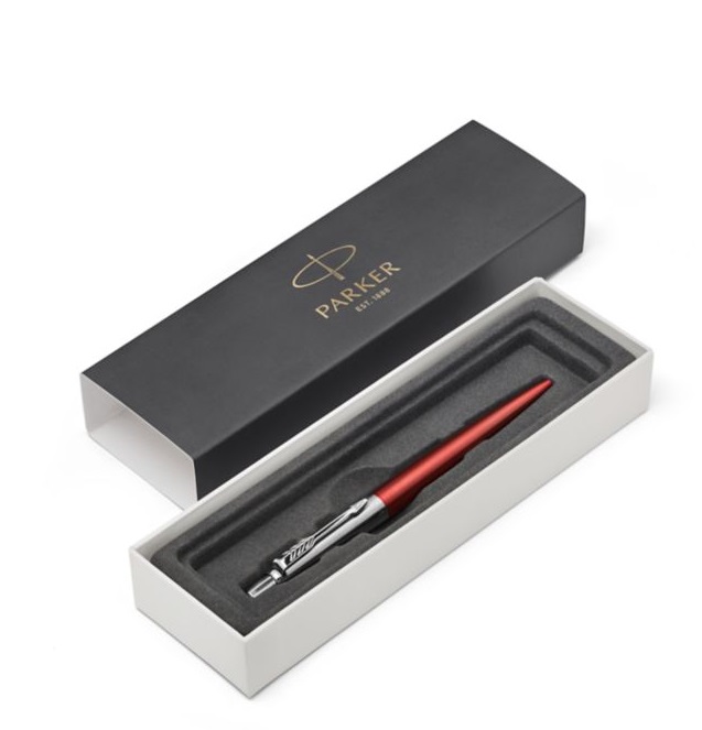 Parker Penna a sfera Jotter Core M Chelsea Orange CT 1953189 - Fusto in Acciaio Inossidabile, Inchiostro Blu, Tratto Medio, Confezione Regalo Inclusa