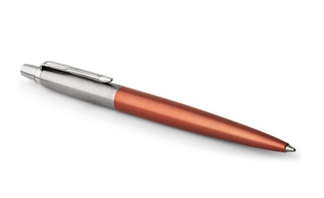 Parker Penna a sfera Jotter Core M Chelsea Orange CT 1953189 - Fusto in Acciaio Inossidabile, Inchiostro Blu, Tratto Medio, Confezione Regalo Inclusa