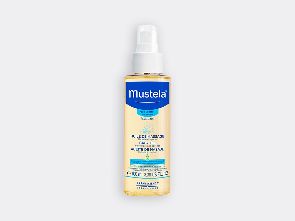 Mustela Olio Idratante per Massaggio 100ml - Ideale per Neonati e Bambini, Arricchito con Olio di Avocado