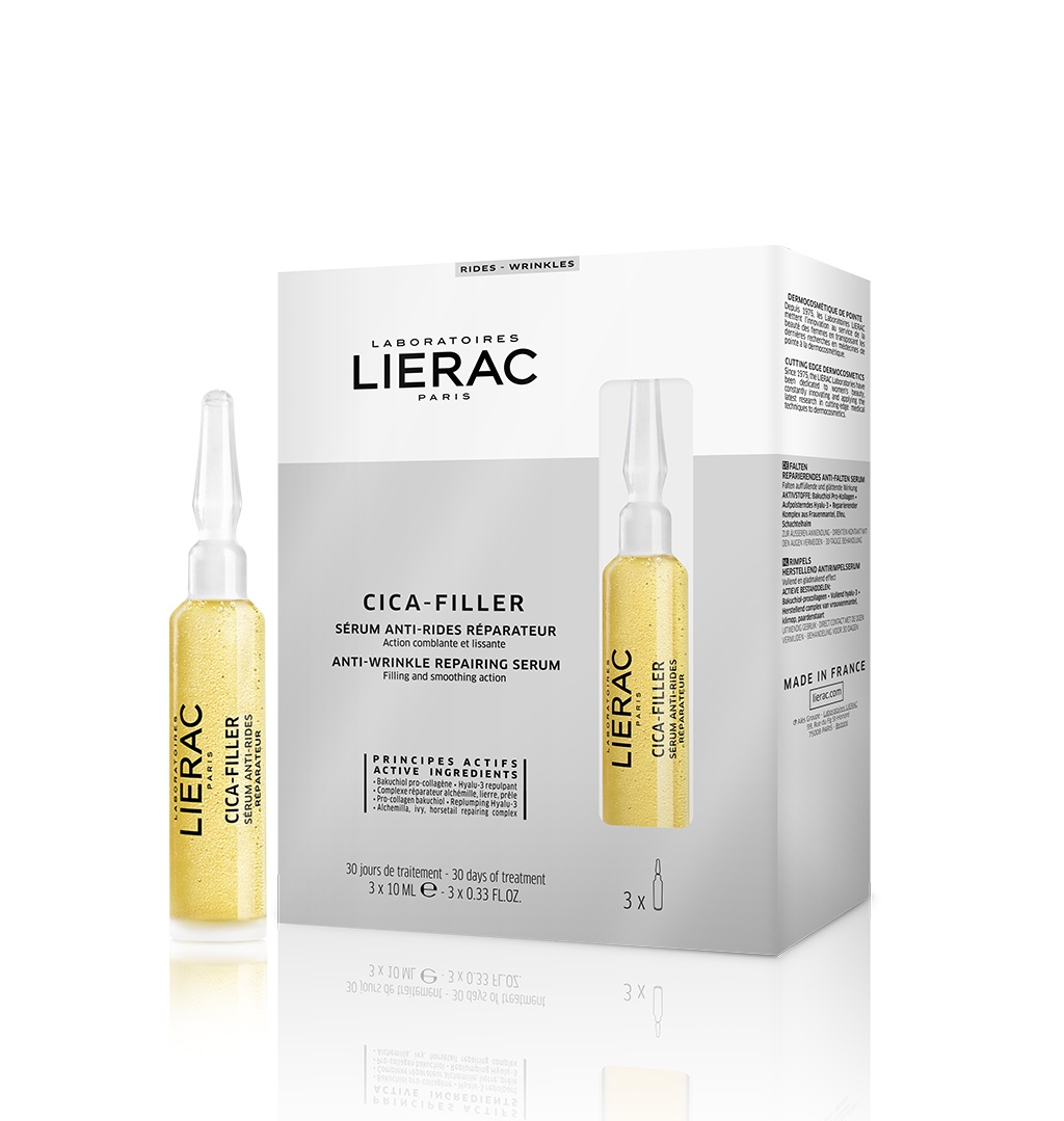 Lierac Cica Filler Ampoules Siero Anti-Rughe Riparatore 3 x 10 ml - Trattamento di 30 Giorni