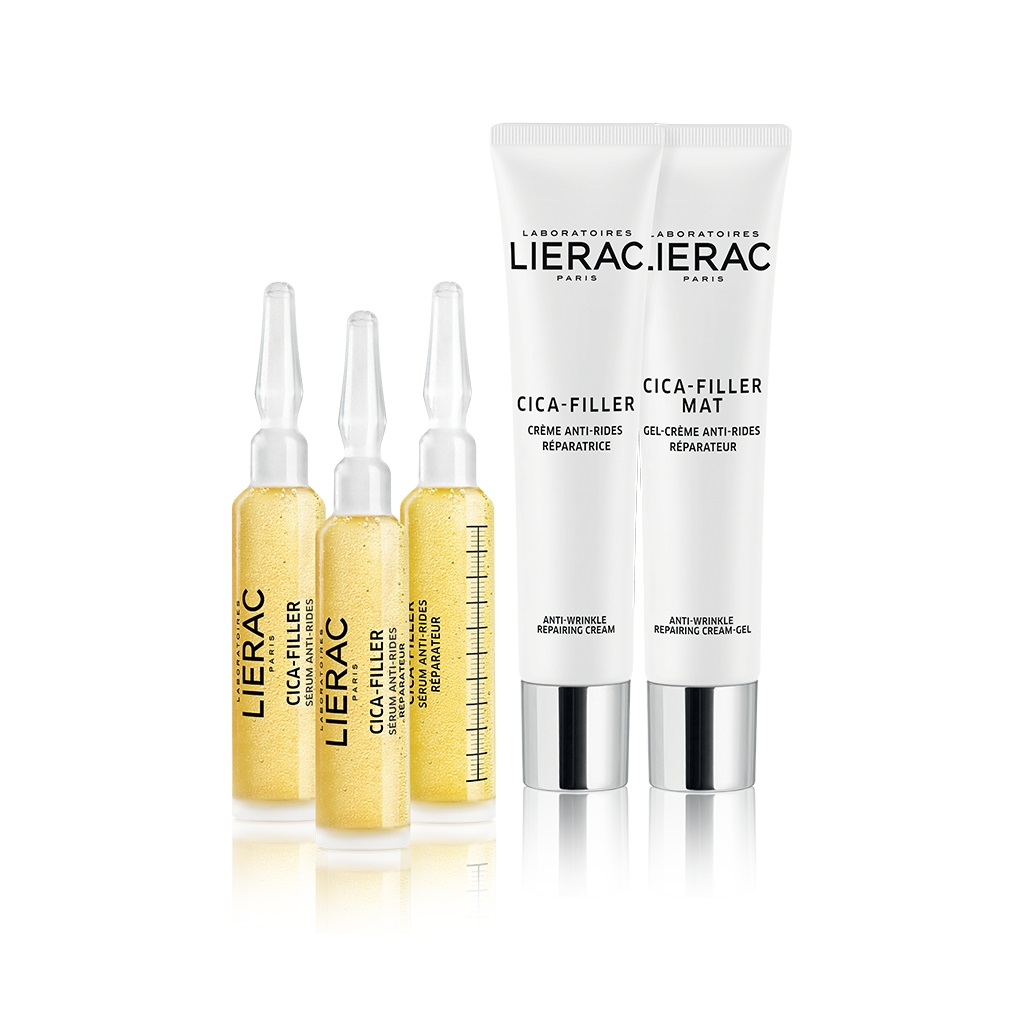 Lierac Cica Filler Ampoules Siero Anti-Rughe Riparatore 3 x 10 ml - Trattamento di 30 Giorni