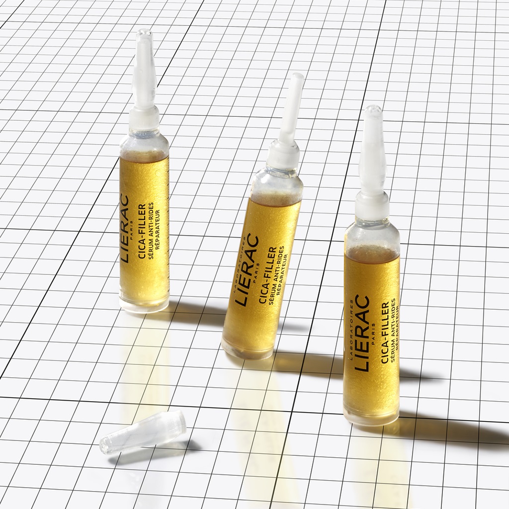 Lierac Cica Filler Ampoules Siero Anti-Rughe Riparatore 3 x 10 ml - Trattamento di 30 Giorni