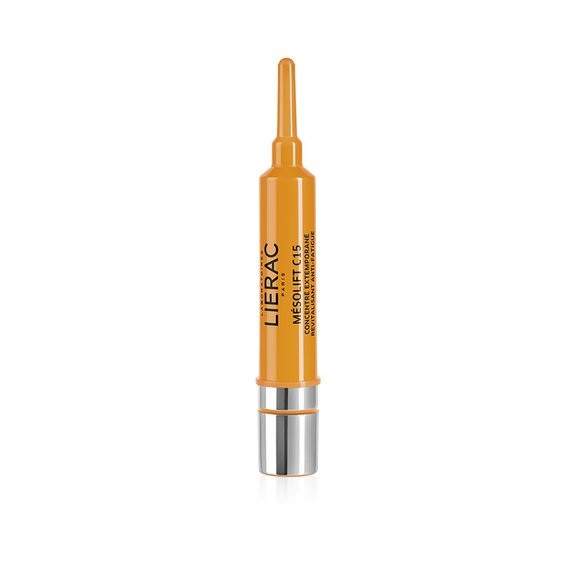 Lierac Mesolift C15 - Concentrato Rivitalizzante Anti-Fatica Viso, 2 Fiale da 15 ml per Pelle Luminosità e Tonicità