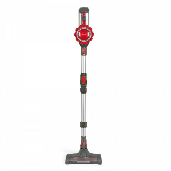 Livoo DOH138 Aspirapolvere a Bastone Senza Fili - 150 W, Batteria 22,2 V, Senza Sacchetto, Filtraggio HEPA, Colori Grigio e Rosso