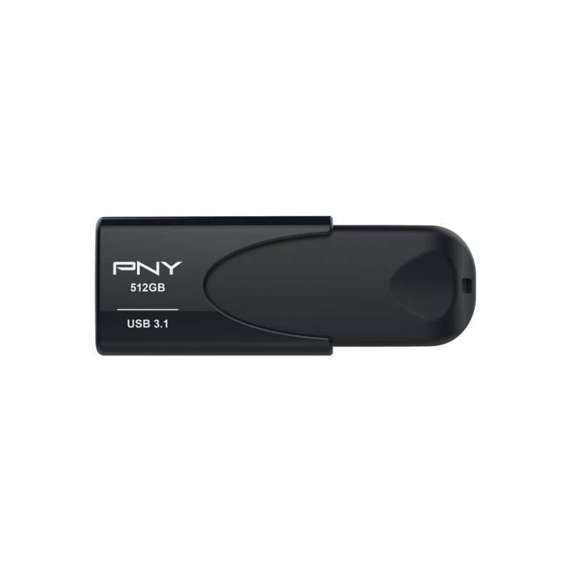 PNY Attaché 4 Chiavetta USB 512 GB Tipo A 3.2 Gen 1 - Velocità di Lettura fino a 80 MB/s, Senza Coperchio, Nero