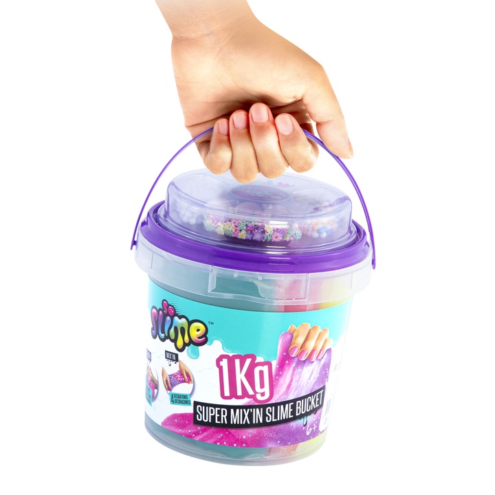 Canal Toys So Slime - Kit Maxi Barattolo 1Kg di Slime Creativo per Bambini con 4 Colori, Decorazioni e Figurine a Sorpresa