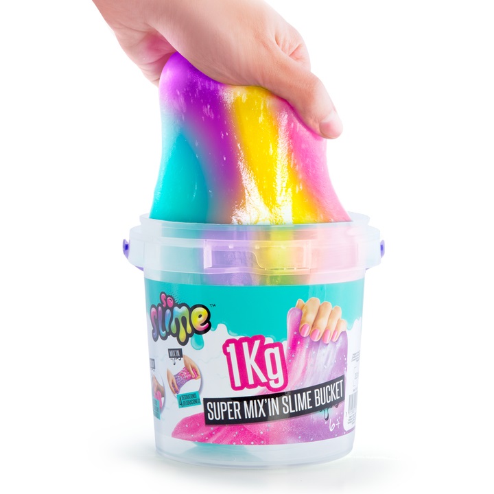 Canal Toys So Slime - Kit Maxi Barattolo 1Kg di Slime Creativo per Bambini con 4 Colori, Decorazioni e Figurine a Sorpresa