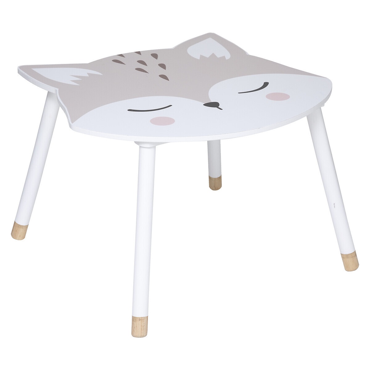 ATMOSPHERA Tavolo per bambini in legno design volpe bianca 62x64x43 cm