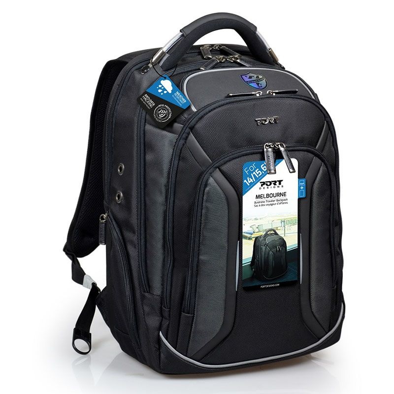 Port Designs Melbourne Zaino per Notebook 15.6'' in Poliestere Nero - Resistente all'Acqua, Unisex, Monocromatico