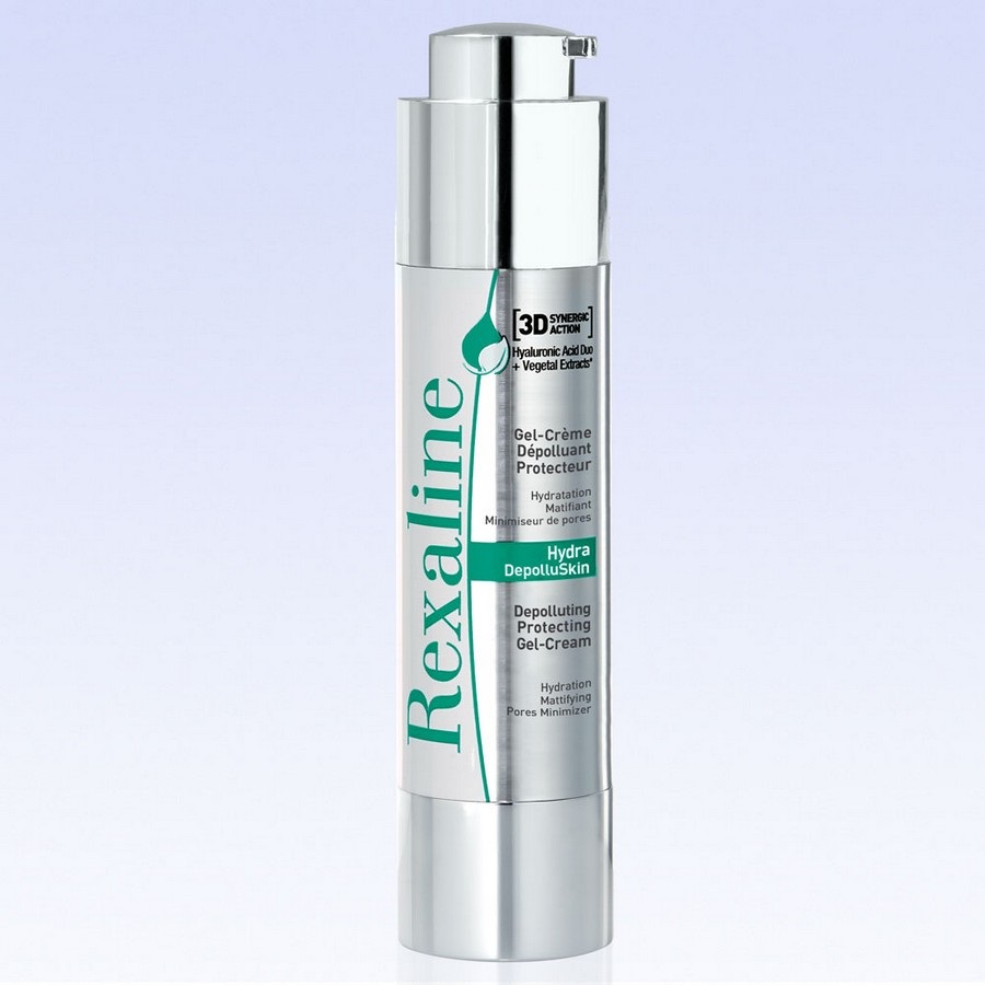 Rexaline Hydra-DepolluSkin Gel-Crema Protettivo Anti-inquinamento 50 ml - Pelli Miste a Grasse, Senza Parabeni, Formula Vegana