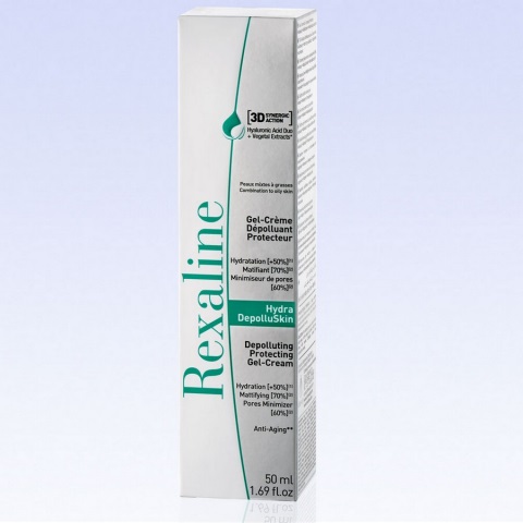 Rexaline Hydra-DepolluSkin Gel-Crema Protettivo Anti-inquinamento 50 ml - Pelli Miste a Grasse, Senza Parabeni, Formula Vegana