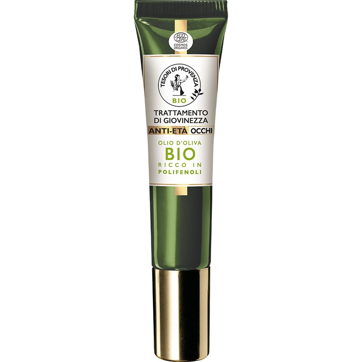 Tesori di Provenza Contorno Occhi Anti-età - Trattamento di Giovinezza con Olio d'Oliva Biologico e Polifenoli Antiossidanti, 15 ml
