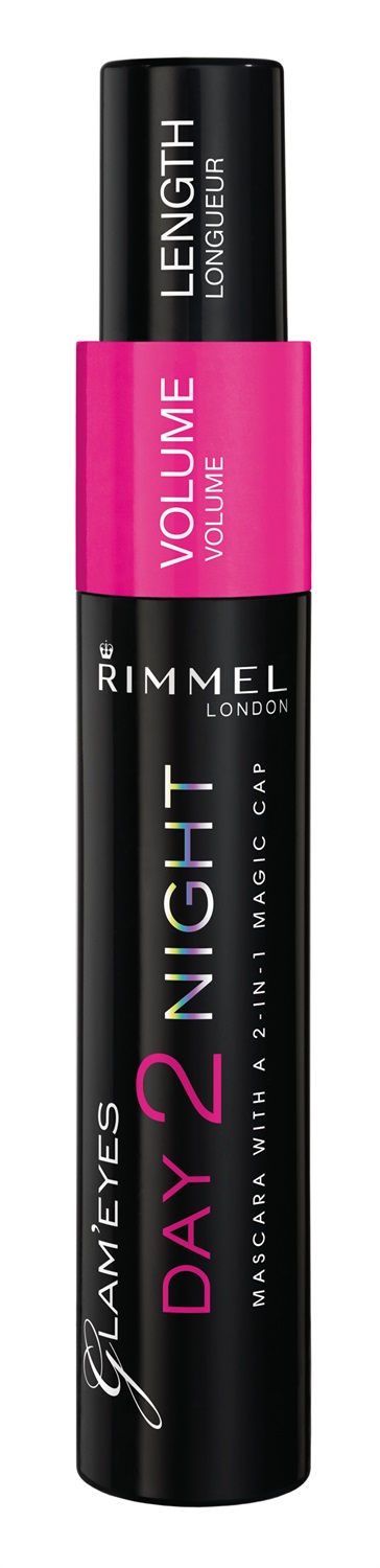 Rimmel London Mascara Day 2 Night, 001 Nero/Black, 9,5 ml - Formula Modulabile per Lunghezza e Volume Estremo