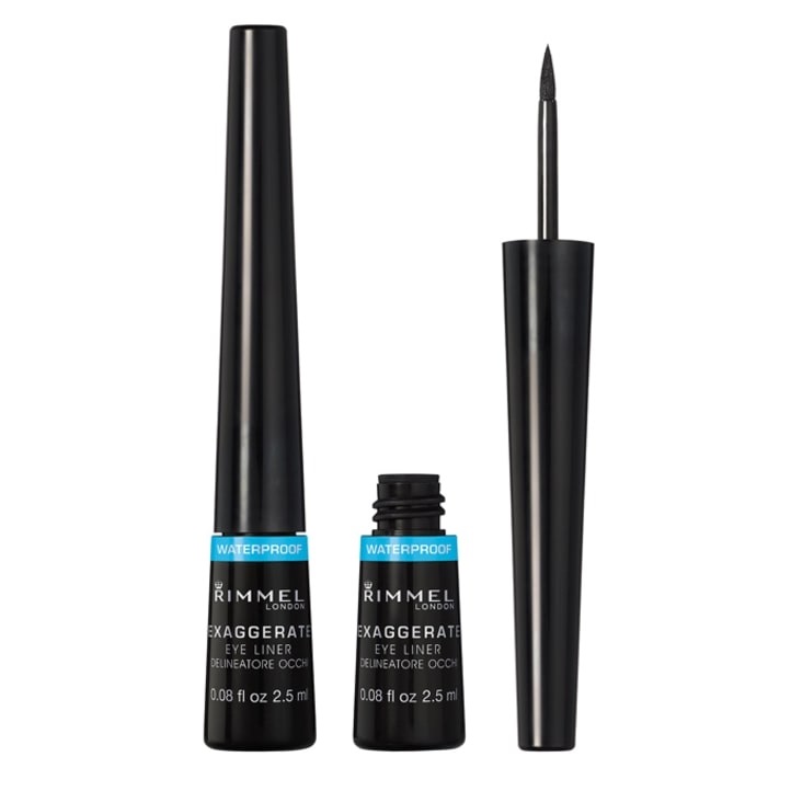 Rimmel Exaggerate Waterproof Eyeliner Liquido 003 Black 2,5 ml - Resistente all'Acqua, Facile da Applicare, Risultato Intenso