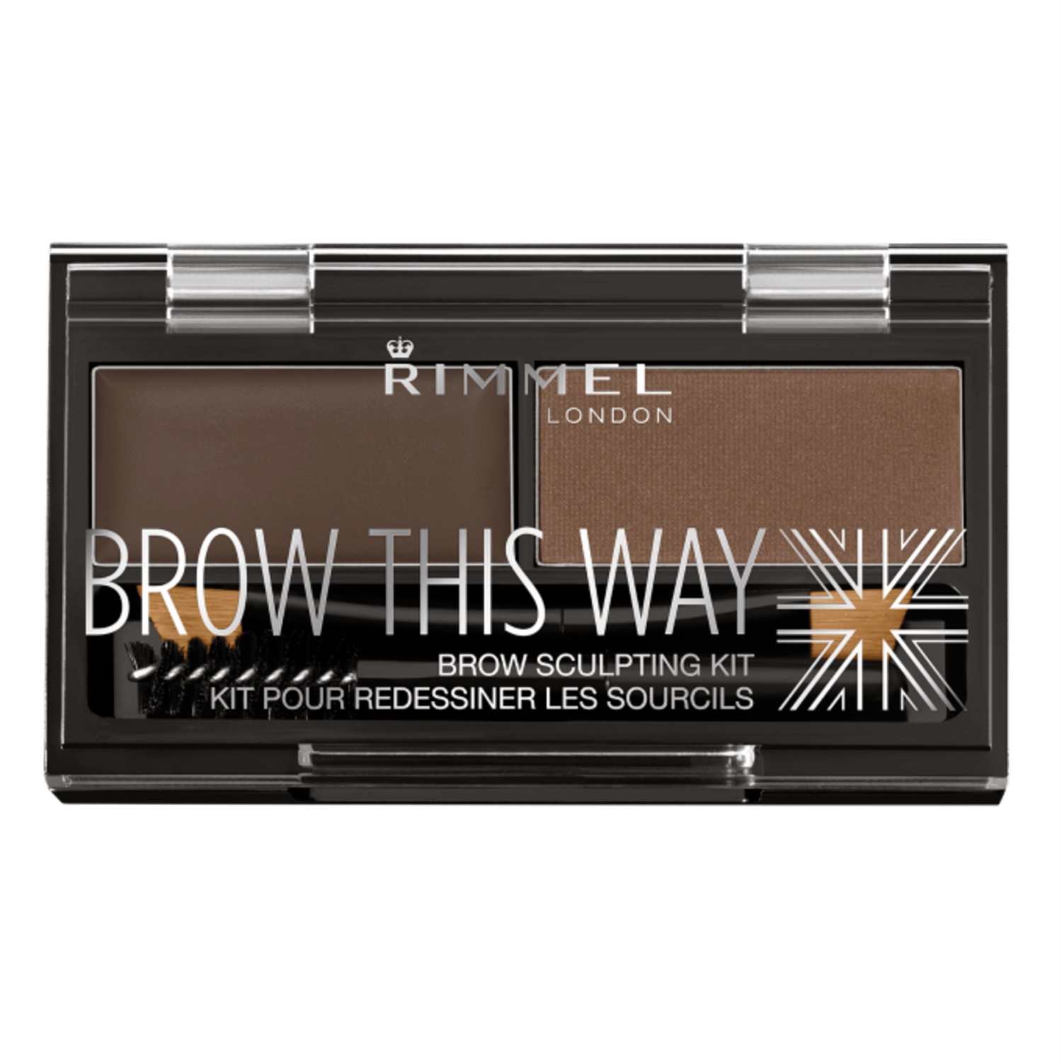 Rimmel Brow This Way Kit Sopracciglia 003 Dark Brown - Precisione e Finish Curato con Duo Compact Formula