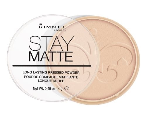Rimmel Stay Matte Pressed Powder 003 Peach Glow - Cipria Compattta Opacizzante 14g con Controllo della Lucidità e Ingredienti Botanici