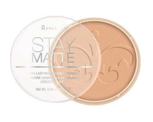 Rimmel London Cipria Compatta Stay Matte - Polvere Opacizzante a Lunga Tenuta per Pelli Grasse e Miste - Warm Beige - 14 g