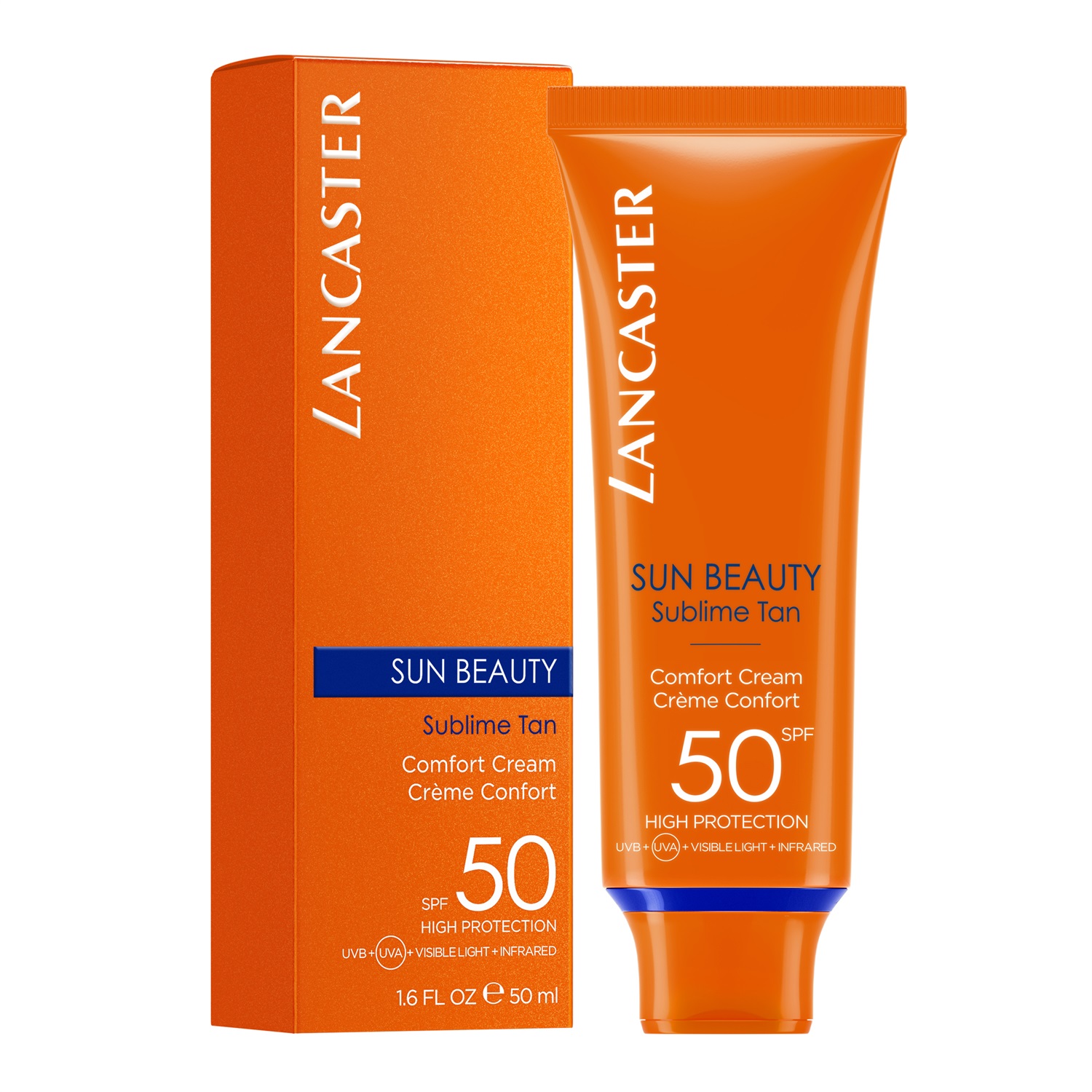 Lancaster Sun Beauty Crema Viso Effetto Comfort SPF50 50ml - Protezione ad Ampio Spettro e Abbronzatura Luminosa