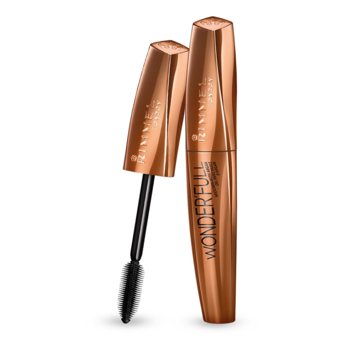 Rimmel London Mascara Wonder'Full Allungante e Volumizzante con Olio di Argan, Nero, 11 ml