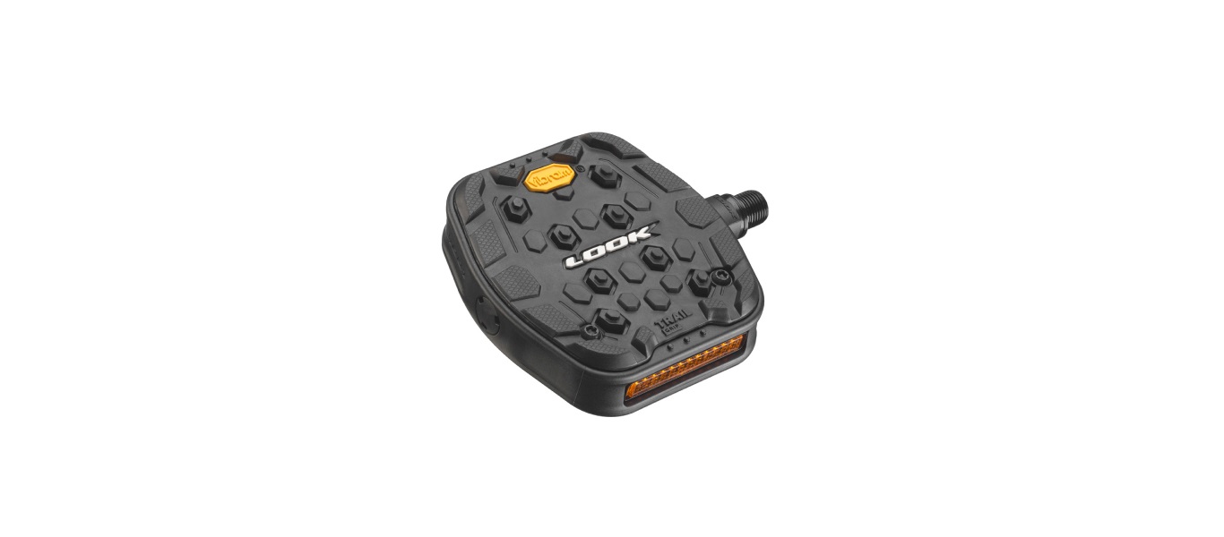 LOOK Pedali Trail Grip - Pedali Flat per MTB con Battistrada in Composito e Gomma Vibram per Massima Aderenza Off-Road
