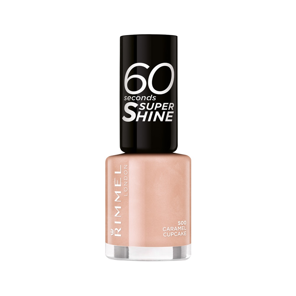 Rimmel 60 Seconds Super Shine Smalto per Unghie 8 ml - Colore Caramel Cupcake, Asciugatura Rapida e Lunga Durata