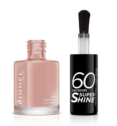 Rimmel 60 Seconds Super Shine Smalto per Unghie 8 ml - Colore Caramel Cupcake, Asciugatura Rapida e Lunga Durata