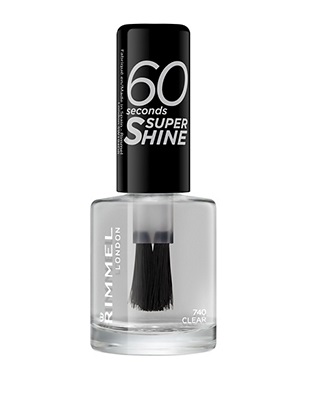 Rimmel 60 Seconds Super Shine Smalto per Unghie 740 Clear, 8 ml - Asciugatura Rapida, Colore Brillante e Lunga Durata