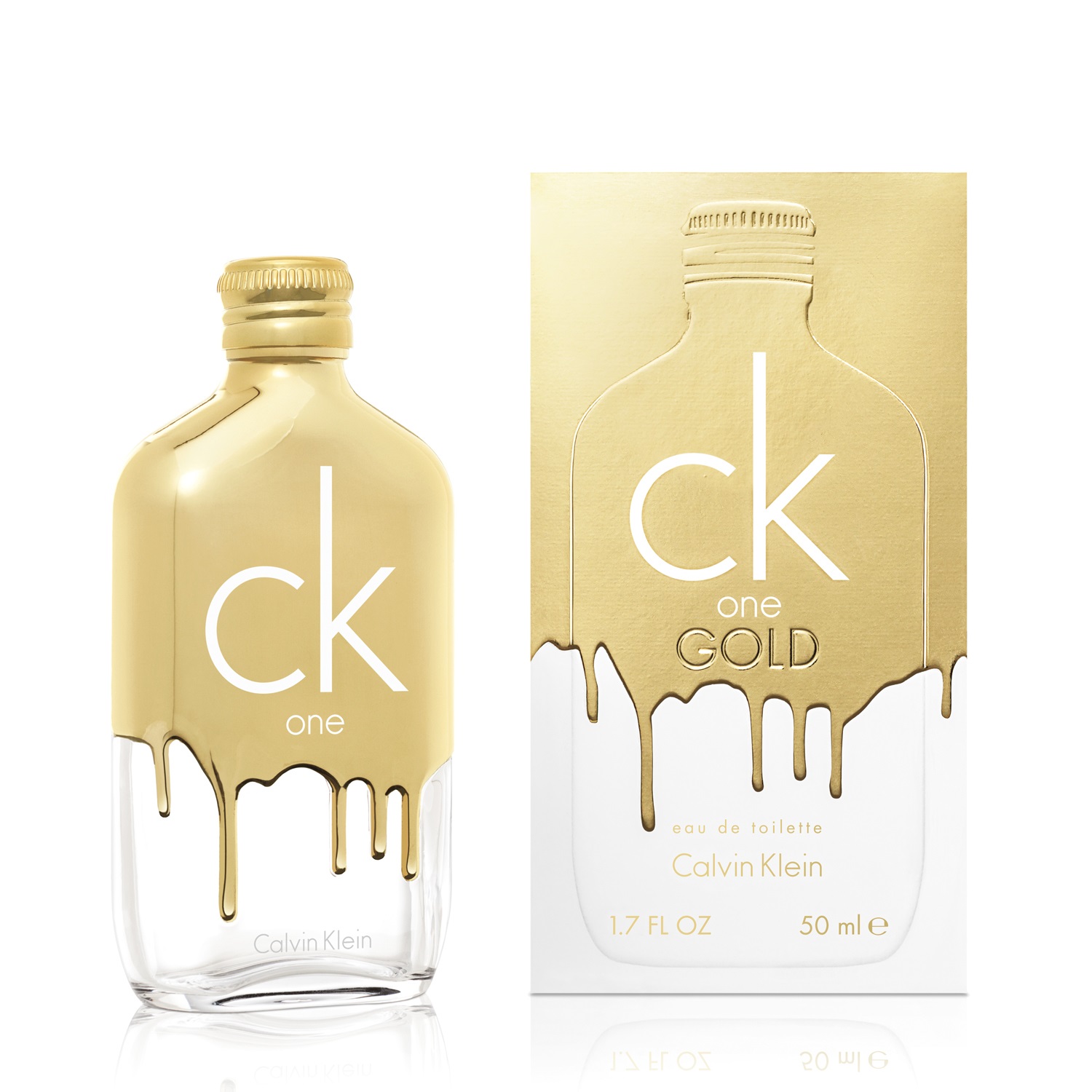 Calvin Klein CK One Gold Eau de Toilette Unisex 50 ml - Fragranza Audace con Note di Fico, Neroli e Vetiver