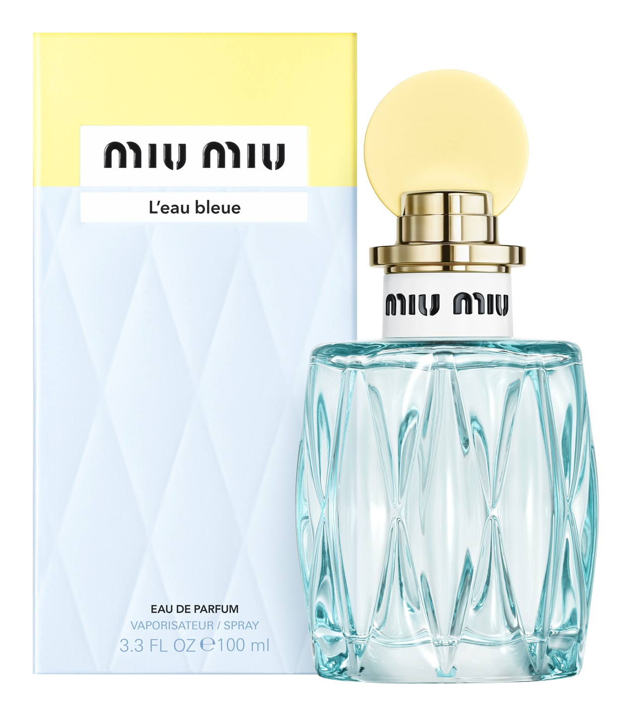 Miu Miu L'Eau Bleue Eau de Parfum 100 ml - Fragranza Floreale Verde per Donna con Note di Mughetto e Caprifoglio