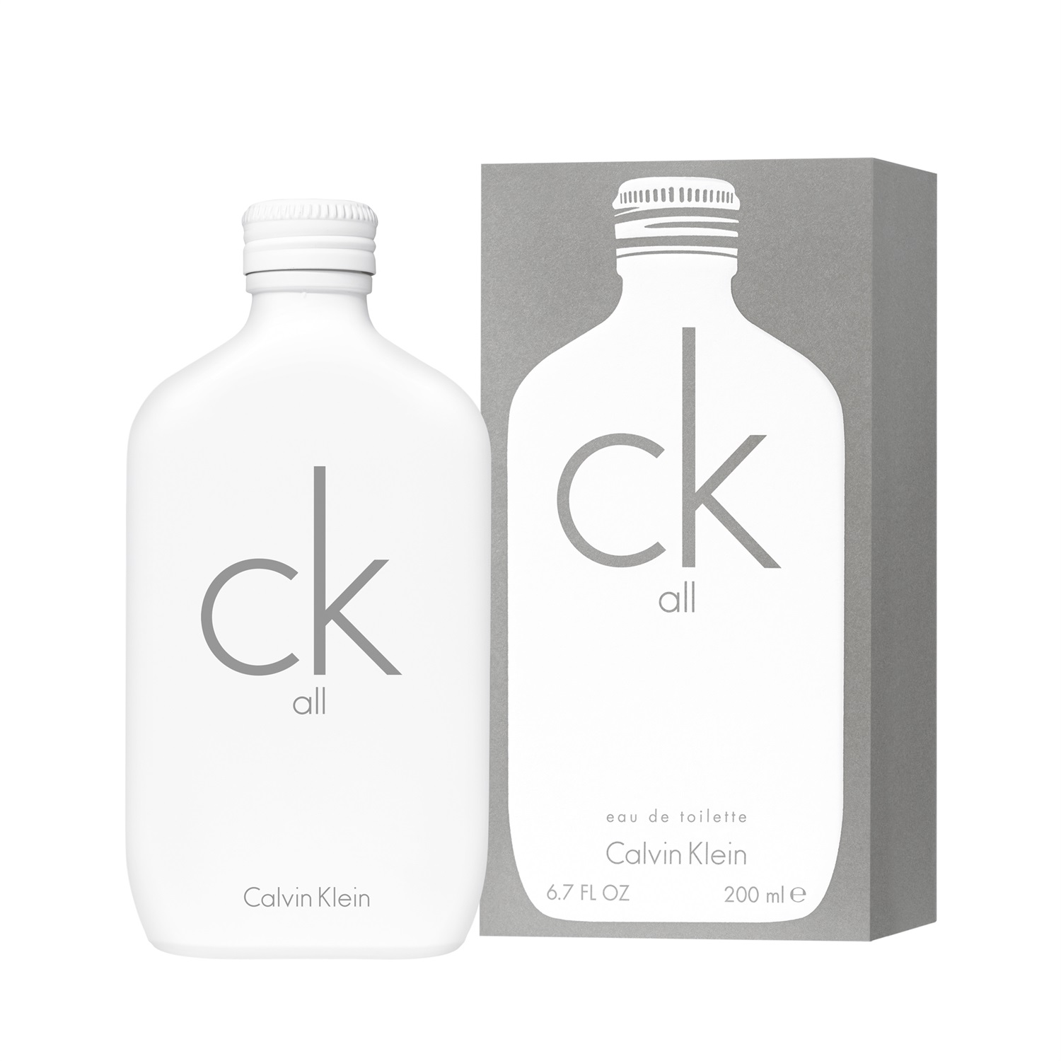 Calvin Klein CK All Eau de Toilette Unisex 200 ml - Fragranza Agrumata con Note di Mandarino, Fresia e Vetiver