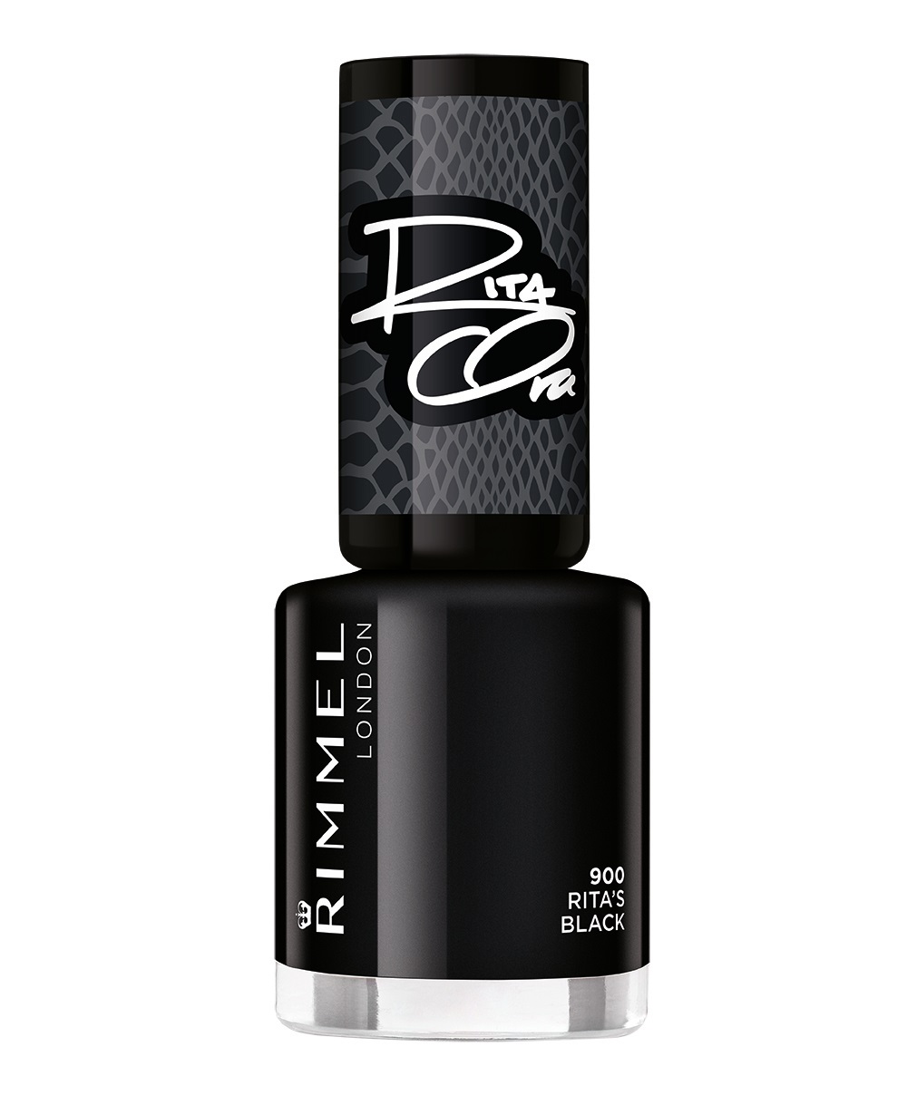 Rimmel 60 Seconds Super Shine Smalto Unghie 900 Rita's Black 8 ml - Asciugatura Rapida e Brillantezza Estrema