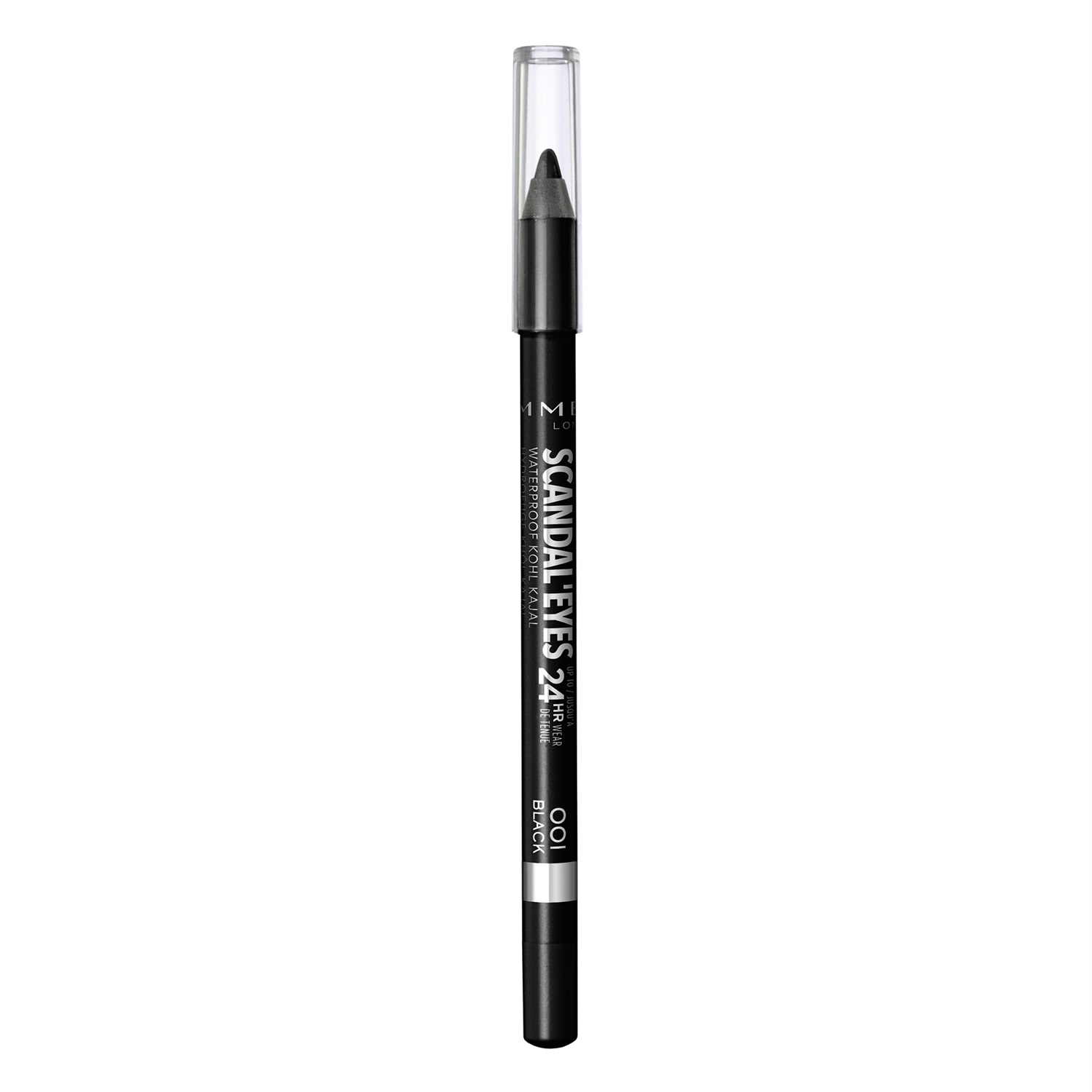 Rimmel Scandaleyes Kohl Kajal Waterproof 001 Black - 1.2g, Matita Occhi Ultra Morbida e Cremosa con Colore Intenso e Lunga Durata
