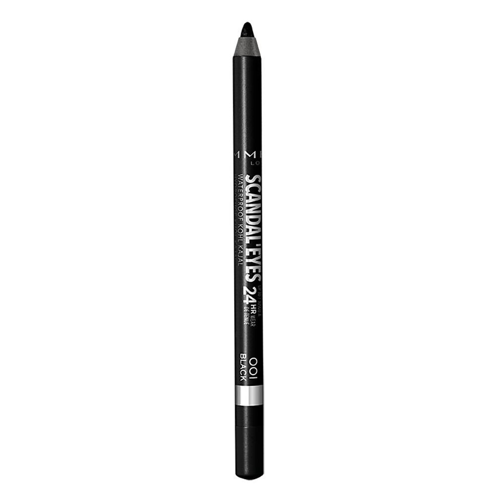 Rimmel Scandaleyes Kohl Kajal Waterproof 001 Black - 1.2g, Matita Occhi Ultra Morbida e Cremosa con Colore Intenso e Lunga Durata