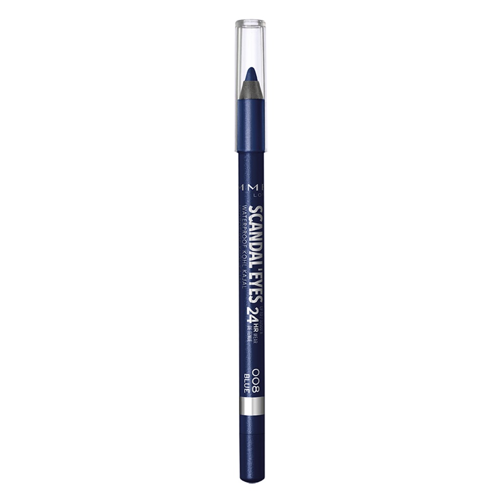 Rimmel Scandaleyes Waterproof Kohl Kajal 008 Blue - Matita Occhi Kajal 1.2g, Waterproof, Colore Intenso, Durata Fino a 24 Ore