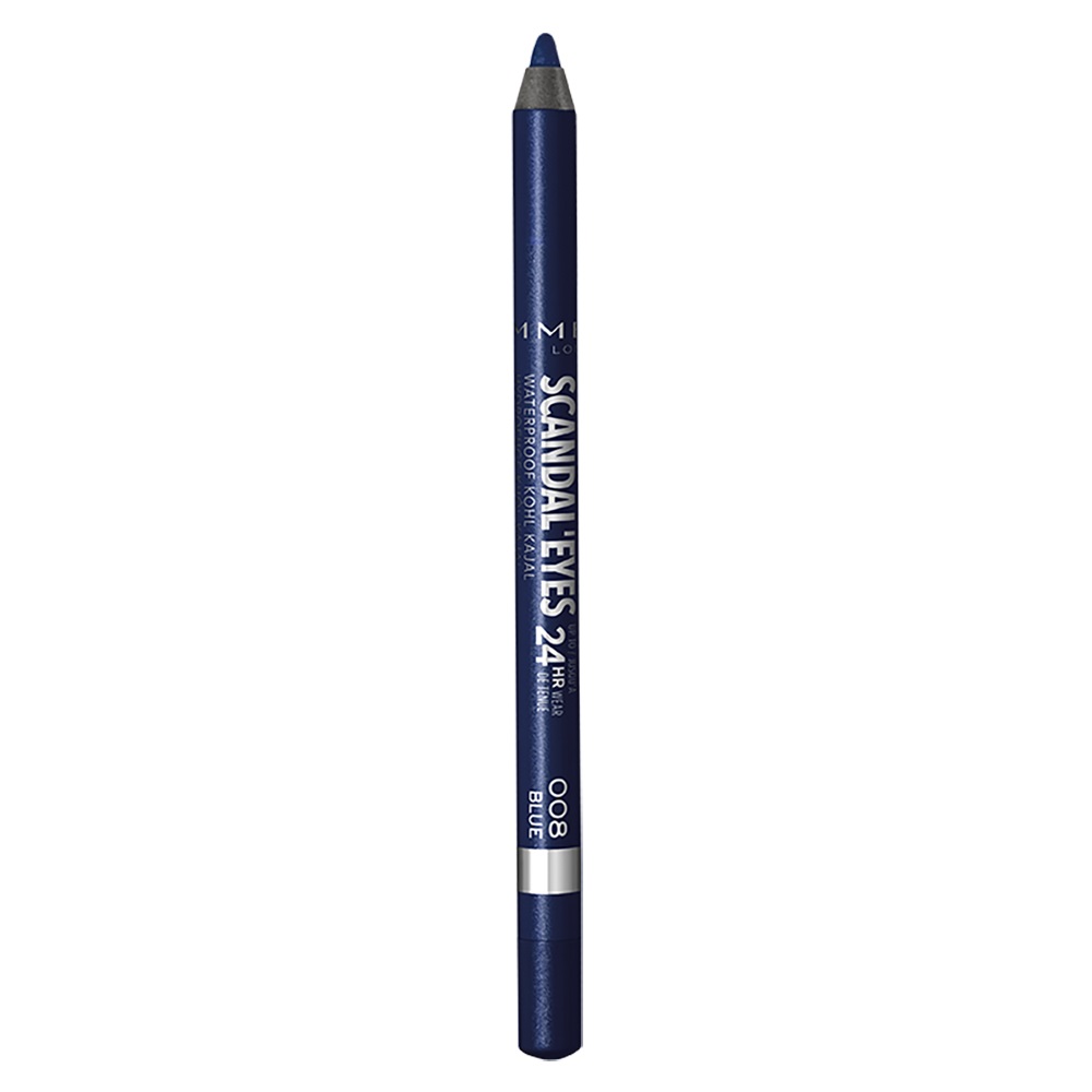 Rimmel Scandaleyes Waterproof Kohl Kajal 008 Blue - Matita Occhi Kajal 1.2g, Waterproof, Colore Intenso, Durata Fino a 24 Ore