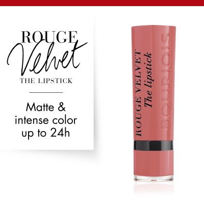 Bourjois Rouge Velvet The Lipstick - Rossetto Opaco a Lunga Tenuta 2,4 g - 02 Flaming Rose