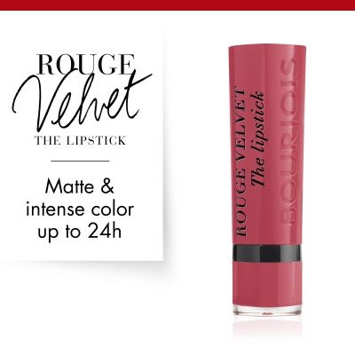 Bourjois Rouge Velvet The Lipstick 2,4 g - Rossetto Opaco a Lunga Tenuta 03 Hyppink Chic