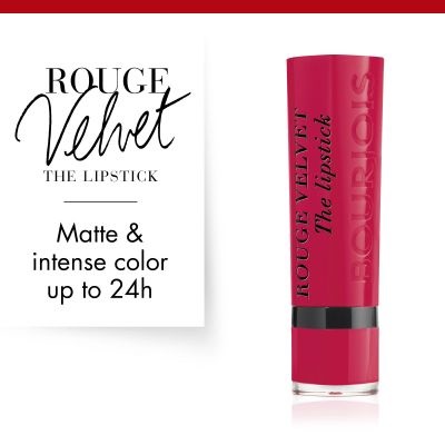 Bourjois Rouge Velvet The Lipstick - Rossetto Opaco a Lunga Tenuta 2,4 g - 09 Fuchsia Botté