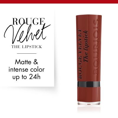 Bourjois Rouge Velvet The Lipstick - Rossetto Opaco a Lunga Tenuta 2,4 g - 012 Brunette